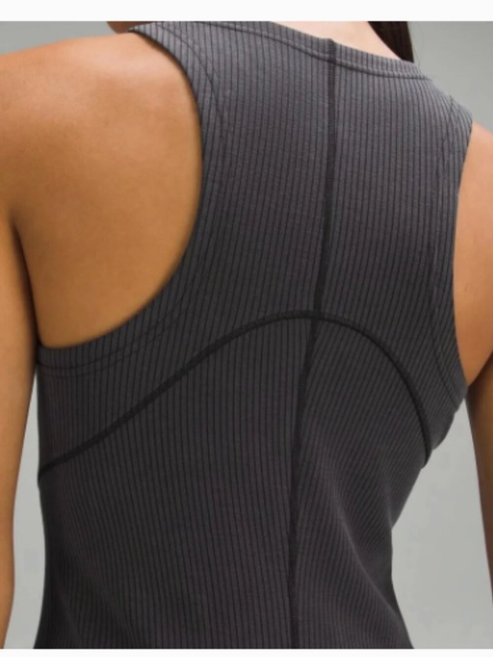 Lululemon Women Ribbed Softstreme Slim-Fit Tank Top Black Dress Size 4 - Picture 4 of 12